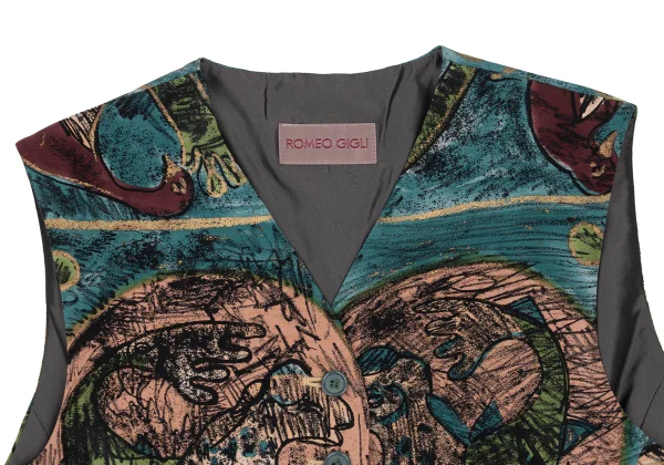 ROMEO GIGLI Art Printed Silk Short Vest K-169271_003