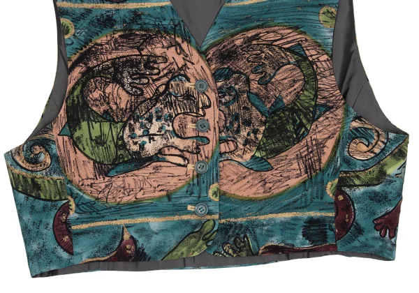 ROMEO GIGLI Art Printed Silk Short Vest K-169271_006