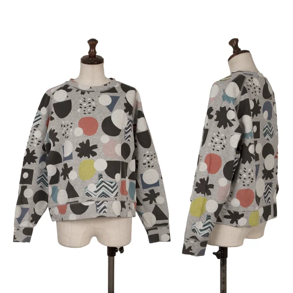 Paul Smith POTTERY Art Print Short Sweatshirt Grey,Multi-Color M K-169272_001