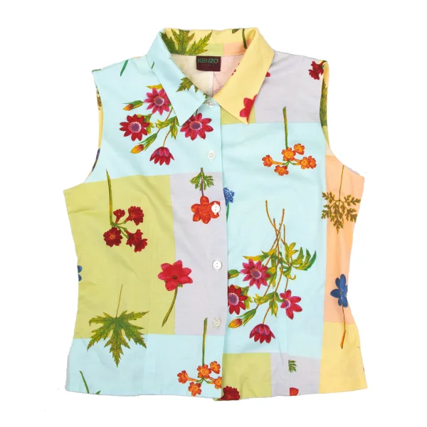 KENZO Floral Print Sleeveless Jersey Blouse K-169273_002