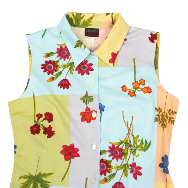 KENZO Floral Print Sleeveless Jersey Blouse K-169273_003