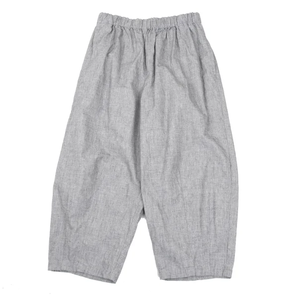 HUIS Cotton Linen Hem Tuck Easy Pants Grey F K-169275_001