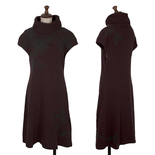 Sybilla Floral Embroidery Sleeveless Knit Dress Purple L K-169276_001