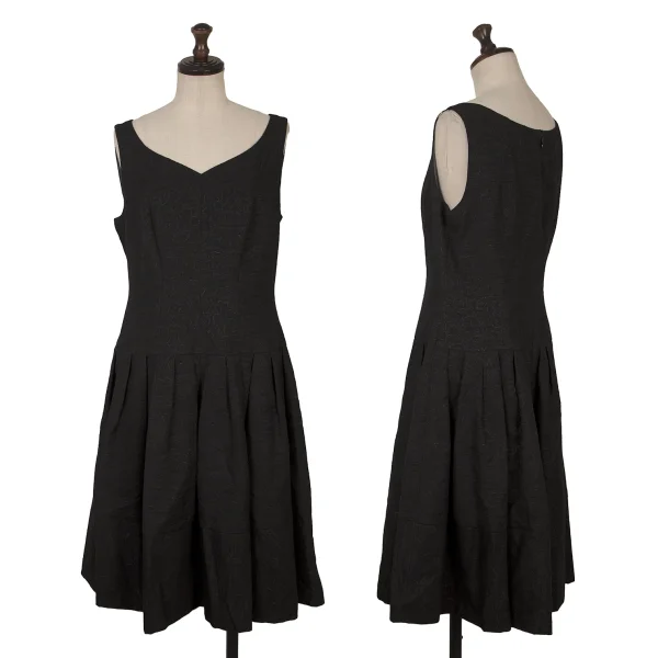 Sybilla Floral Jacquard Sleeveless Dress Black L K-169277_001