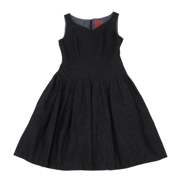 Sybilla Floral Jacquard Sleeveless Dress K-169277_002