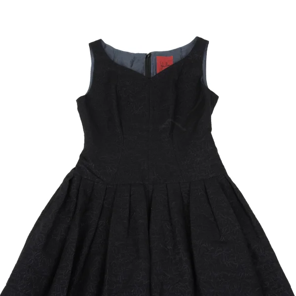 Sybilla Floral Jacquard Sleeveless Dress K-169277_003