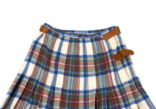 WONDERFUL WORLD KANEKO ISAO Wool Check Pleats Wrap Skirt K-169278_003