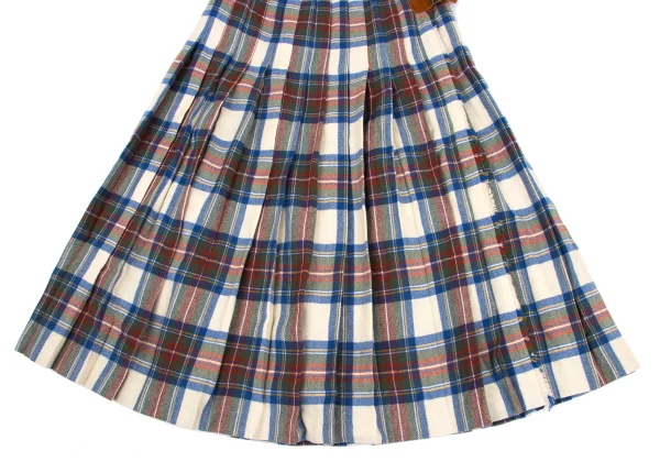 WONDERFUL WORLD KANEKO ISAO Wool Check Pleats Wrap Skirt K-169278_004
