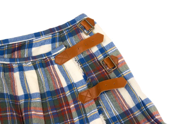 WONDERFUL WORLD KANEKO ISAO Wool Check Pleats Wrap Skirt K-169278_005