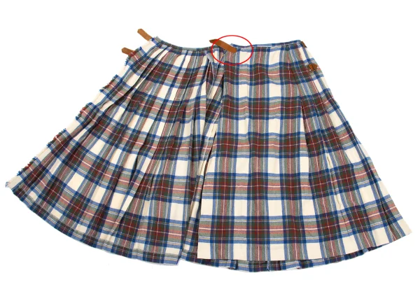 WONDERFUL WORLD KANEKO ISAO Wool Check Pleats Wrap Skirt K-169278_006