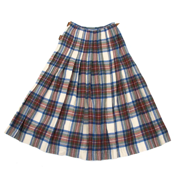 WONDERFUL WORLD KANEKO ISAO Wool Check Pleats Wrap Skirt K-169278_009