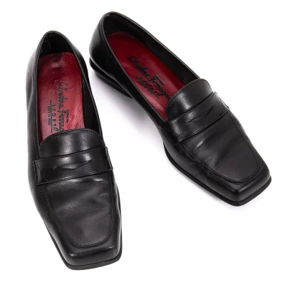 Salvatore Ferragamo SPORT Square-toe Leather Penny Loafers