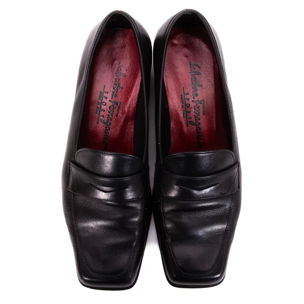 Salvatore Ferragamo SPORT Square-toe Leather Penny Loafers K-169283_002