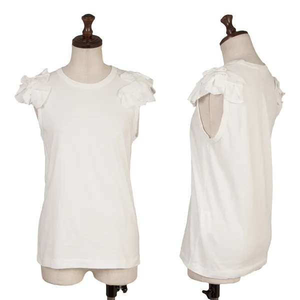 COMME des GARCONS Frill Shoulder Tank Top White XS K-169290_001
