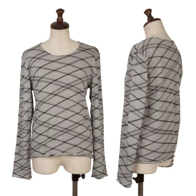 COMME des GARCONS Bias Check Wool Knit Top