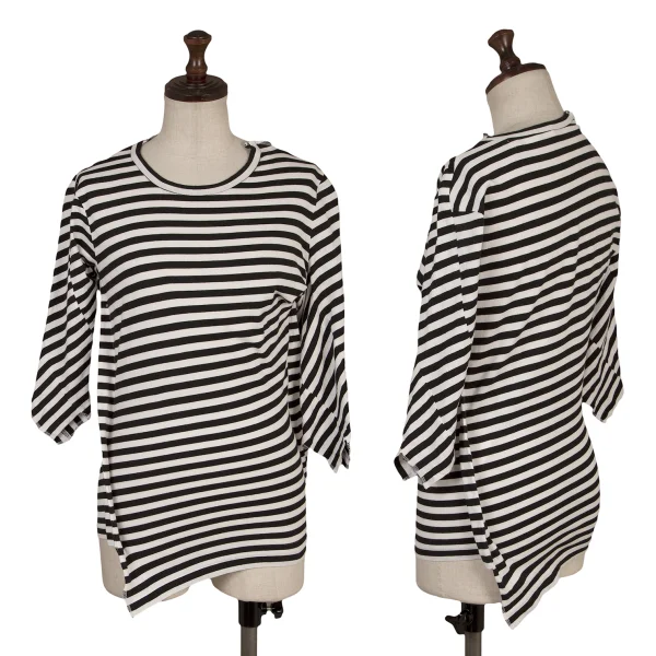 JUNYA WATANABE COMME des GARCONS Asymmetry Stripe T Shirt White,Black S K-169298_001