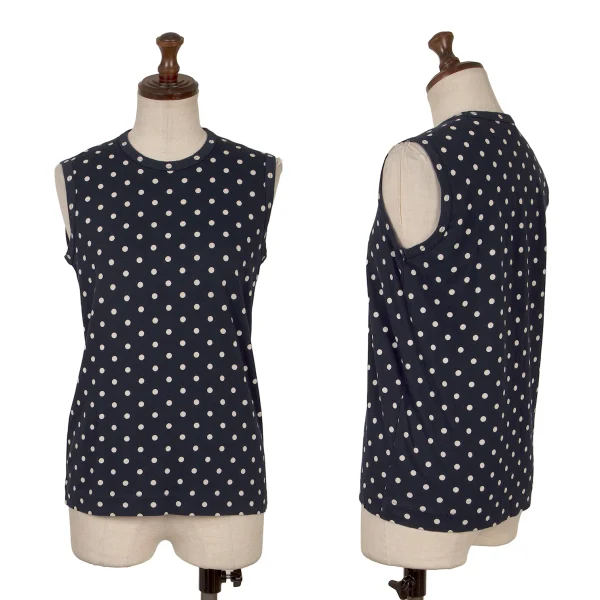 tricot COMME des GARCONS Dot Print Tank Top Navy,White XS-S K-169300_001
