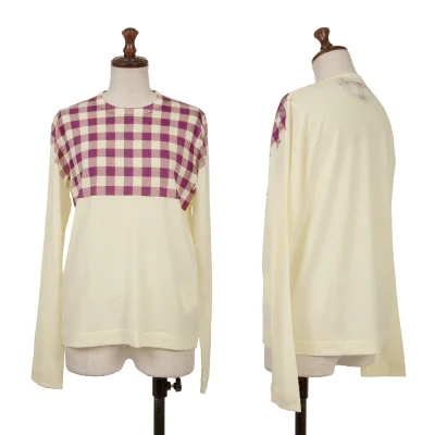 tricot COMME des GARCONS Check Print Wool Top