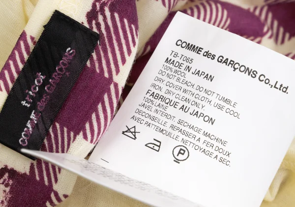 tricot COMME des GARCONS Check Print Wool Top K-169301_014
