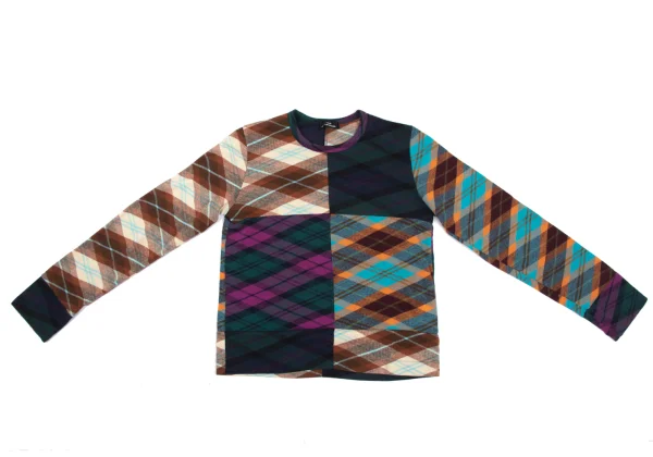 tricot COMME des GARCONS Check Panel Switching Knit Top K-169305_002