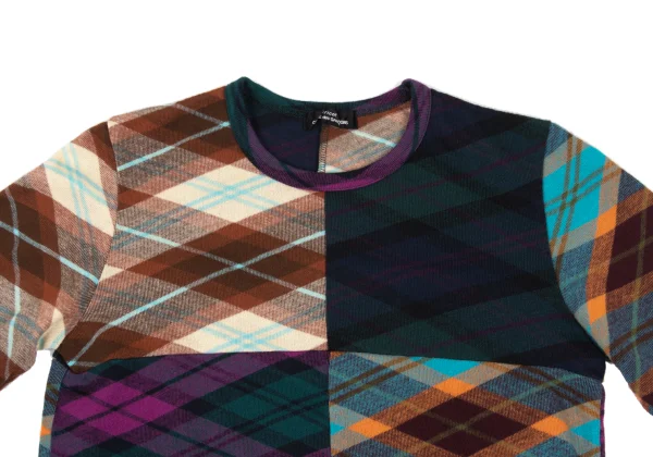 tricot COMME des GARCONS Check Panel Switching Knit Top K-169305_003