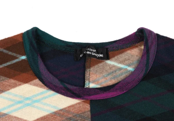 tricot COMME des GARCONS Check Panel Switching Knit Top K-169305_004
