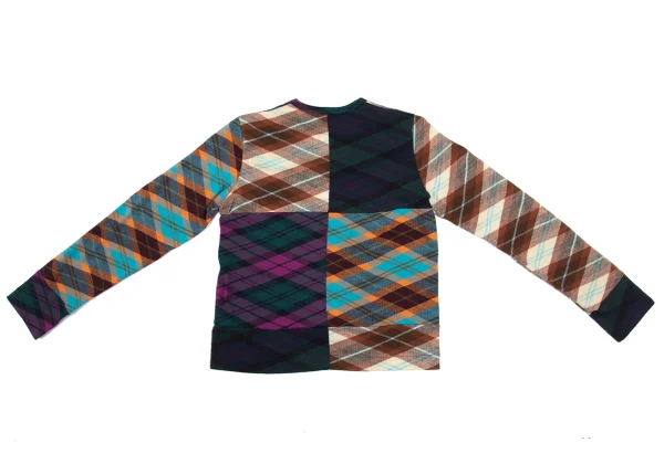 tricot COMME des GARCONS Check Panel Switching Knit Top K-169305_010