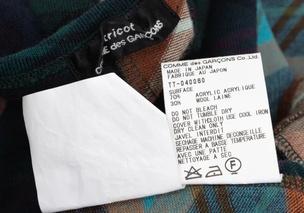 tricot COMME des GARCONS Check Panel Switching Knit Top K-169305_013