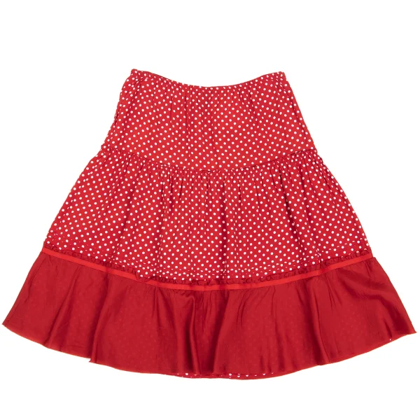tricot COMME des GARCONS Gathered Switching Dot Print Skirt K-169307_002