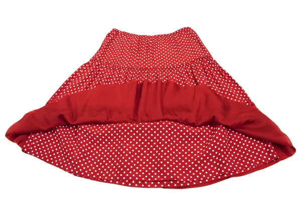tricot COMME des GARCONS Gathered Switching Dot Print Skirt K-169307_010