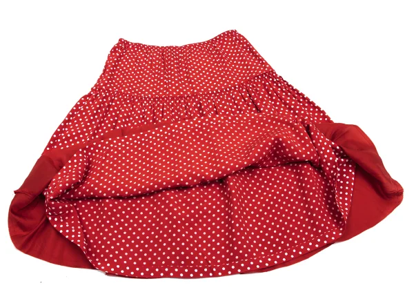 tricot COMME des GARCONS Gathered Switching Dot Print Skirt K-169307_011