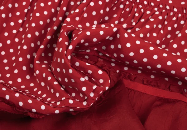 tricot COMME des GARCONS Gathered Switching Dot Print Skirt K-169307_013