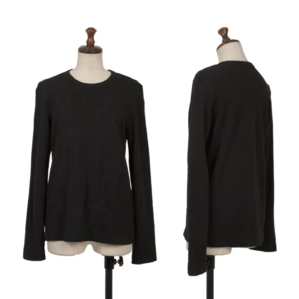 robe de chambre COMME des GARCONS Cashmere Blend Star Patch Knit Top Black S-M K-169309_001