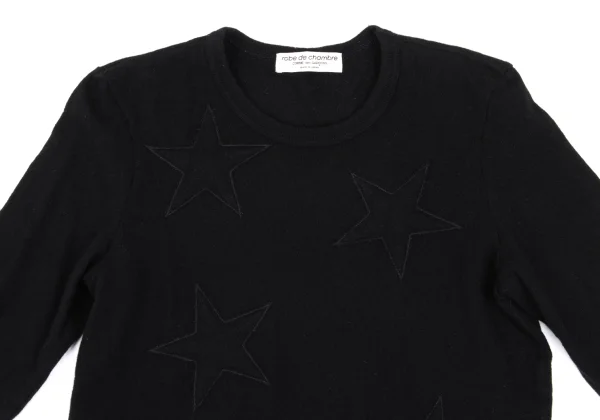 robe de chambre COMME des GARCONS Cashmere Blend Star Patch Knit Top K-169309_003