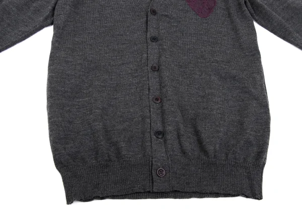 UNDERCOVER Heart Lace Patch Frill Sleeve Knit Cardigan K-169313_010