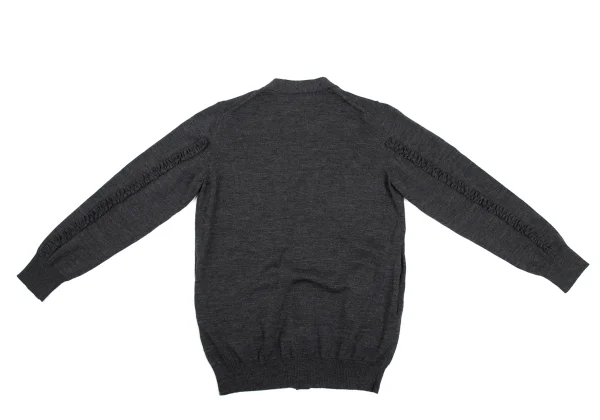 UNDERCOVER Heart Lace Patch Frill Sleeve Knit Cardigan K-169313_014