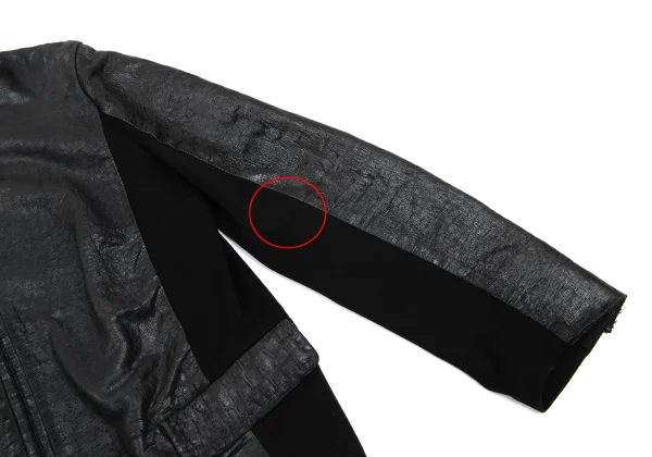 L'EQUIPE YOSHIE INABA Leather Switching Collarless Jacket K-169318_006