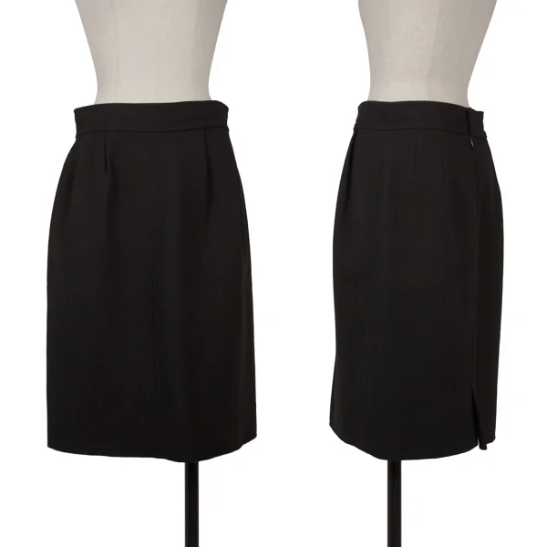 L'EQUIPE YOSHIE INABA Wool Tuck Trapezoid Skirt Black 40 K-169320_001