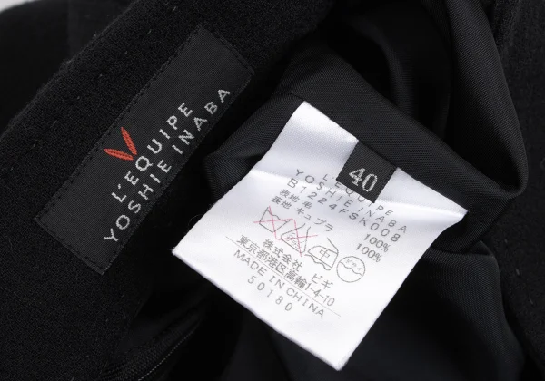 L'EQUIPE YOSHIE INABA Wool Tuck Trapezoid Skirt K-169320_010