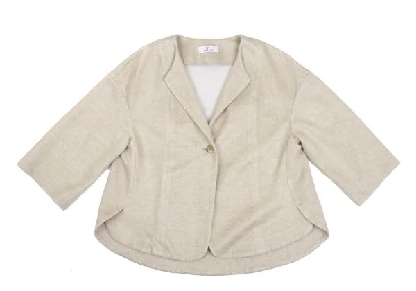 L'EQUIPE Linen Blend Half-sleeve 1B Jacket K-169324_002