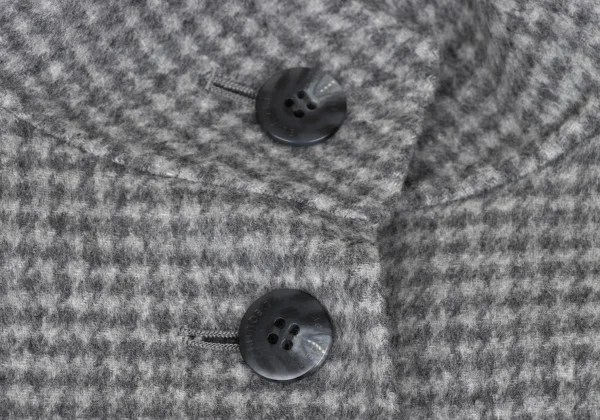 L'EQUIPE Cashmere Blend Wool Check Woven Stand Collar Jacket K-169325_005