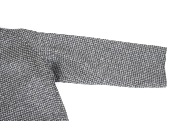 L'EQUIPE Cashmere Blend Wool Check Woven Stand Collar Jacket K-169325_006