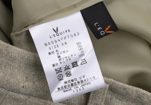 L'EQUIPE Wool Blend Color Nep Tapered Pants K-169326_010