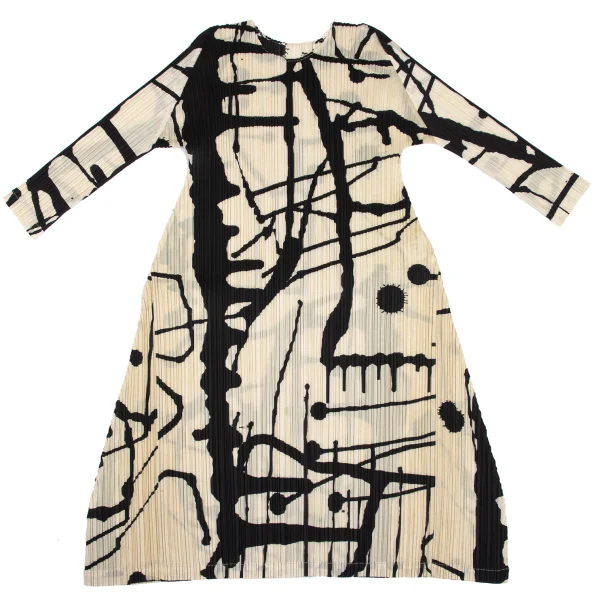 PLEATS PLEASE Graphic Print Dress K-169334_002