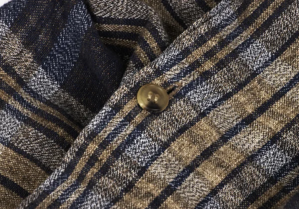 ISSEY MIYAKE PERMANENTE Neck Button Drape Check Top K-169337_005