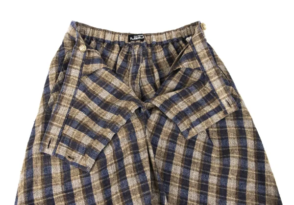 ISSEY MIYAKE PERMANENTE Front Wrap Design Check Pants K-169338_007