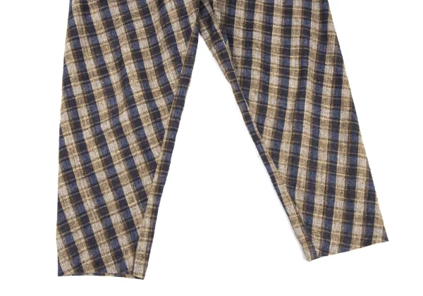 ISSEY MIYAKE PERMANENTE Front Wrap Design Check Pants K-169338_008