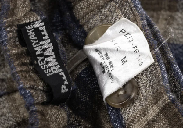 ISSEY MIYAKE PERMANENTE Front Wrap Design Check Pants K-169338_014
