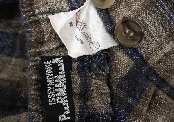 ISSEY MIYAKE PERMANENTE Front Wrap Design Check Pants K-169338_015