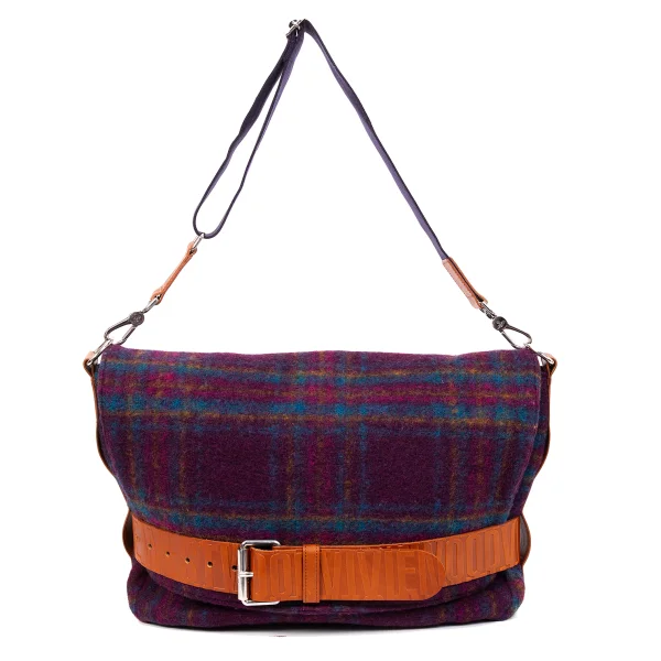 Vivienne Westwood Check Brushed Fabric Shoulder Bag K-169354_002